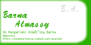 barna almassy business card